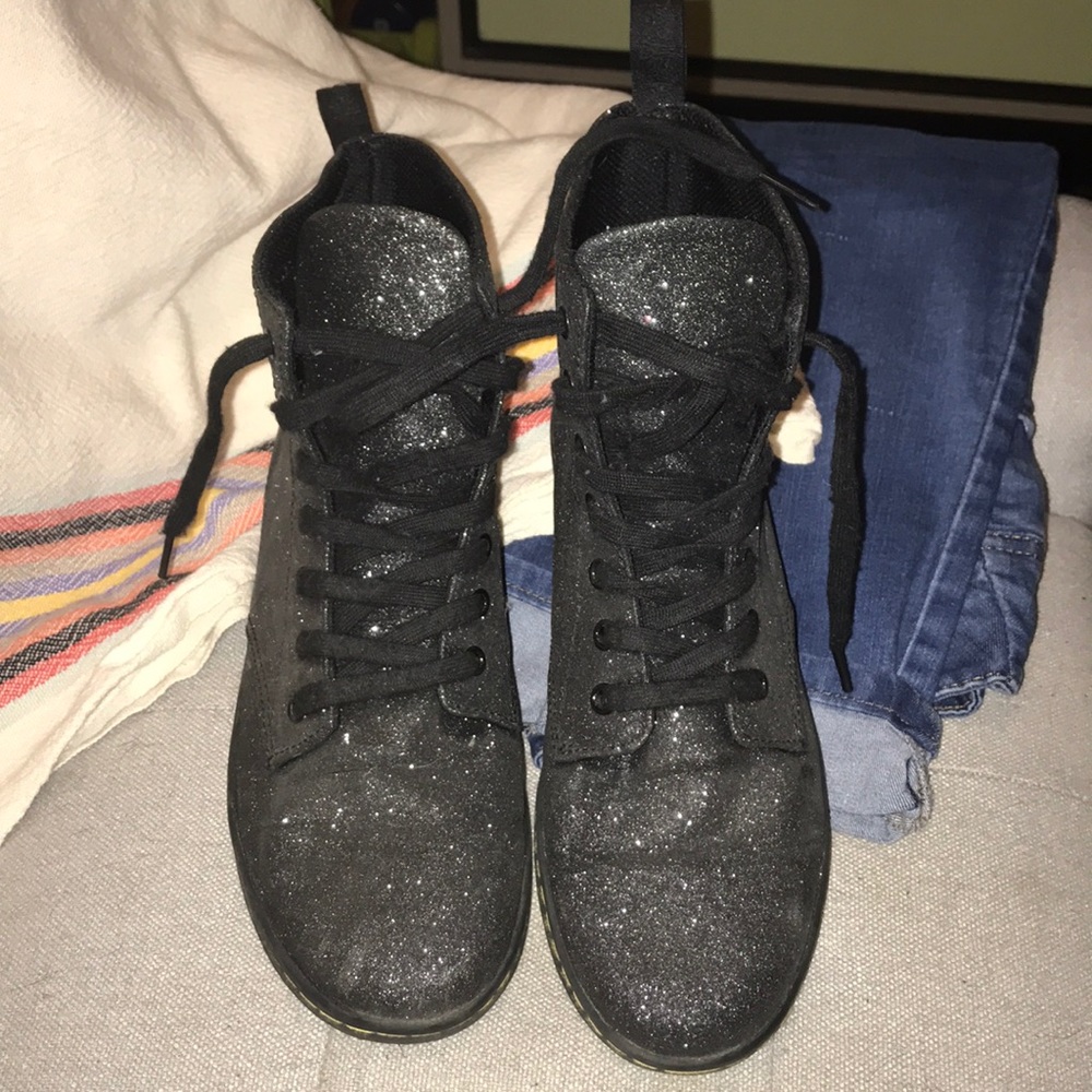 Sparkly Flat Soled Dr. Martens!